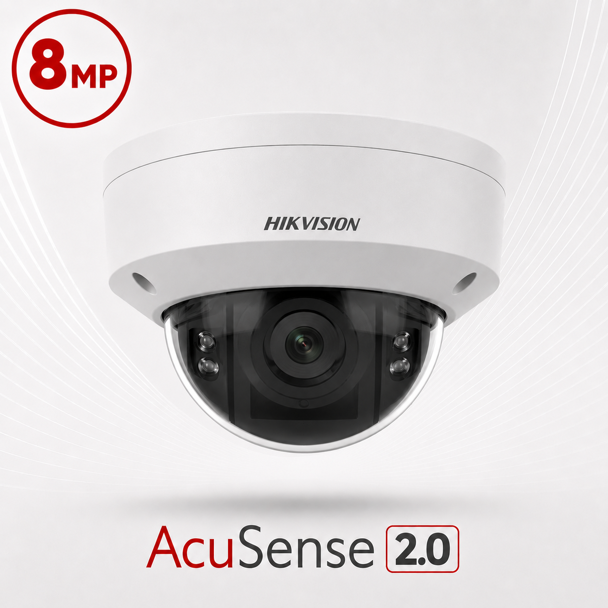 Hikvision DS-2CD2786G2T-IZS AcuSense H265 4K 8MP PoE IP EXIR (40m) Low-Light 120dB True-WDR IP67-Rated Weatherproof Vandalproof Dome Camera with 2.8~12mm Motorized Zoom Lens - Alarm & Audio Inputs / Outputs