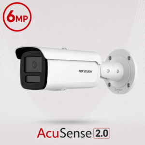 Hikvision DS-2CD2T66G2H-4I-2.8MM AcuSense Gen2 AI H265 6MP PoE IP EXIR (80m) Low-Light 120dB True-WDR Weatherproof Bullet Camera with 2.8mm Fixed Lens - 114.8° Horizontal Wide Angle FoV