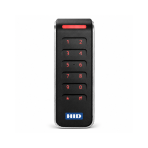 HID Global 20KNKS-00-000000 Signo Access Control Keypad Multi-Tech Standard-Profile (SEOS / iClASS SE / iClASS SR / iClASS / MIfae Desfire EV1/EV2 (SIO) / Mifare Classic / HID Prox / Indala / EM Prox) Reader - Weatherproof - & Tamper-proof - Slimline - Mullion Style - Black Bezel - Integred Keypad - Secure Mobile ID via NFC / Bluetooth - Supports OSDP (Open Supervised Device Protocol)