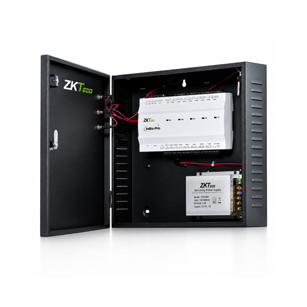 ZKTeco InBio460 Pro Plus - Package B - Includes An Inbio460 Pro Plus 4-Door IP Access Controller In A Secure Lockable Cabinet with a 13.8VDC PSU