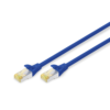 Digitus DK-1644-A-0025/B CAT6A Slim S-FTP Blue Color Network Patch-lead - 0.25m Length - AWG26 - LSOH Jacket - Strain Relief Boot with Kink Protection