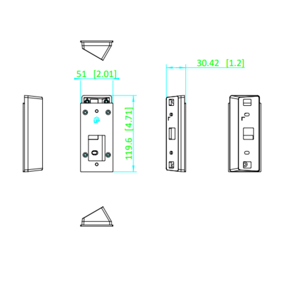 Hikvision DS-KAB323-W1 Surface-Mount Tilt Bracket For DS-K1T323 series, DS-K1T344 series, and DS-K1T510 series Device Wall Mounting - 30 Degrees Tilt