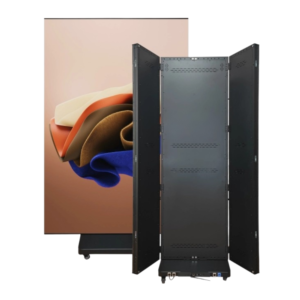 ZKDigimax DG01-A6P18F3_A100 Floor-Standing Digital Signage Tri-Fold Multi-Angle-View Double-Sided LED Poster Cabinet - 1.8mm Pixel Pitch - 600 cd/m2 Brightness - 1920mm x 1280mm Screen Size - Content Management by USB, WiFi & Cloud - Includes A100 LED Controller