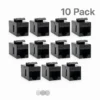 iSecure CAT6-KSCOUPLER-BLK-10PACK - Keystone Coupler | CAT6 RJ45 Snap In Keystone Coupler | Black | PACK OF 10 Pieces per Pack
