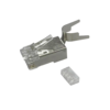 4Cabling 005.002.0157 High-Performance CAT6A 23AWG Shielded RJ45 Crimp Plug - Jar of 50 Pieces - Passthrough Plug - Compatible with 22AWG-26AWG Solid and Stranded Wire