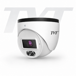 TVT TD-9524S4L-C#D/PE/AW1 H265 AI (Artificial Intelligence) SMD 2MP PoE IP Smart-Hybrid-Light (30m IR + 20m White-Light) Full-Colour DWDR Weatherproof Eyeball Network Camera with 2.8mm Fixed Lens - Built-in Audio Mic - 95° Horizontal FoV