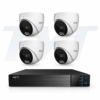 TVT TVT-2368NVR-4-KIT - Includes 1 * TD-3004H1-4P-B1-B NVR (with 2TB HDD) + 4 * TD-9524S4L-C 2MP Smart-Hybrid-Light (30m IR + 20m White-Light) Full-Colour IP Turret Cameras with Built-in Mic