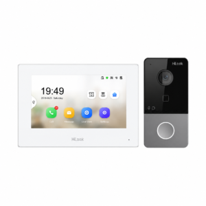 HiLook HA-KIT-IP1 Wireless PoE IP Video Intercom Kit - Boxed - Incudes 1 * 2MP Outdoor Intercom Station + 1 * 7" (7-Inch) Indoor Touchscreen Monitor + 2 * Power Adapters - One-Lock Control - Works With Hik-connect App
