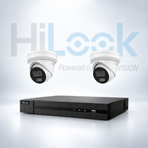 HiLook HL8MPIPCCTVKIT1 4K 8MP IP CCTV Kit with -> 1 * NVR-104MH-K/4P AI NVR (Without HDD) + 2 * IPC-T381H-MU-2.8MM 4K 8MP IP Turret Cameras - Works With Hik-connect App