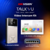 Hikvision TalkVu-Intercom-Kit-1 - Kit Inludes 1 * DS-KV6114-MWBE1 Outdoor Station + 1 * DS-KH6350-WTE1/White Indoor Monitor + 1 * DS-3E1505P-EI PoE Switch