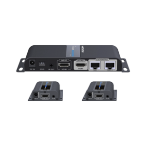 Lenkeng LKV712PRO 1-In-2-Out 1080P HDMI Extender Splitter Kit -  Inludes 1 * Transmitter + 2 * Receivers - Up To 40m Distance - Compatible with CAT6/6A/7 Cables