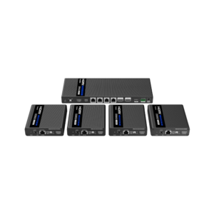 Lenkeng LKV824P-N 1-In-4-Out 4K @ 60Hz HDMI Extender Splitter Kit - Includes 1 * Transmitter + 4 * Receivers - Compatible with CAT6/6A/7 Cables - Up To 70m Distance