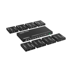 Lenkeng LKV828P-N 1-In-8-Out 4K @ 60Hz HDMI Extender Splitter Kit - Includes 1 * Transmitter + 8 * Receivers - Compatible with CAT6/6A/7 Cables - Up To 70m Distance
