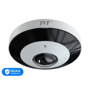 TVT TD-9568E3B-A#D/PE/AR1 6MP PoE IP IR (20m) IP67-Rated 360° Fisheye Panoramic Weatherproof Vandalproof Dome Camera - Built-in Audio Mic - NDAA Compliant