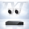 TVT TVT6MPLIPCCTVKIT1 - Includes 1 * TD-3004H1-4P-B1-B NVR (without HDD) + 2 * TD-9564S4-C 6MP Smart-Hybrid-Light (30m IR + 30m White-Light) Full-Colour IP Turret Cameras with Built-in Mic - NDAA Compliant